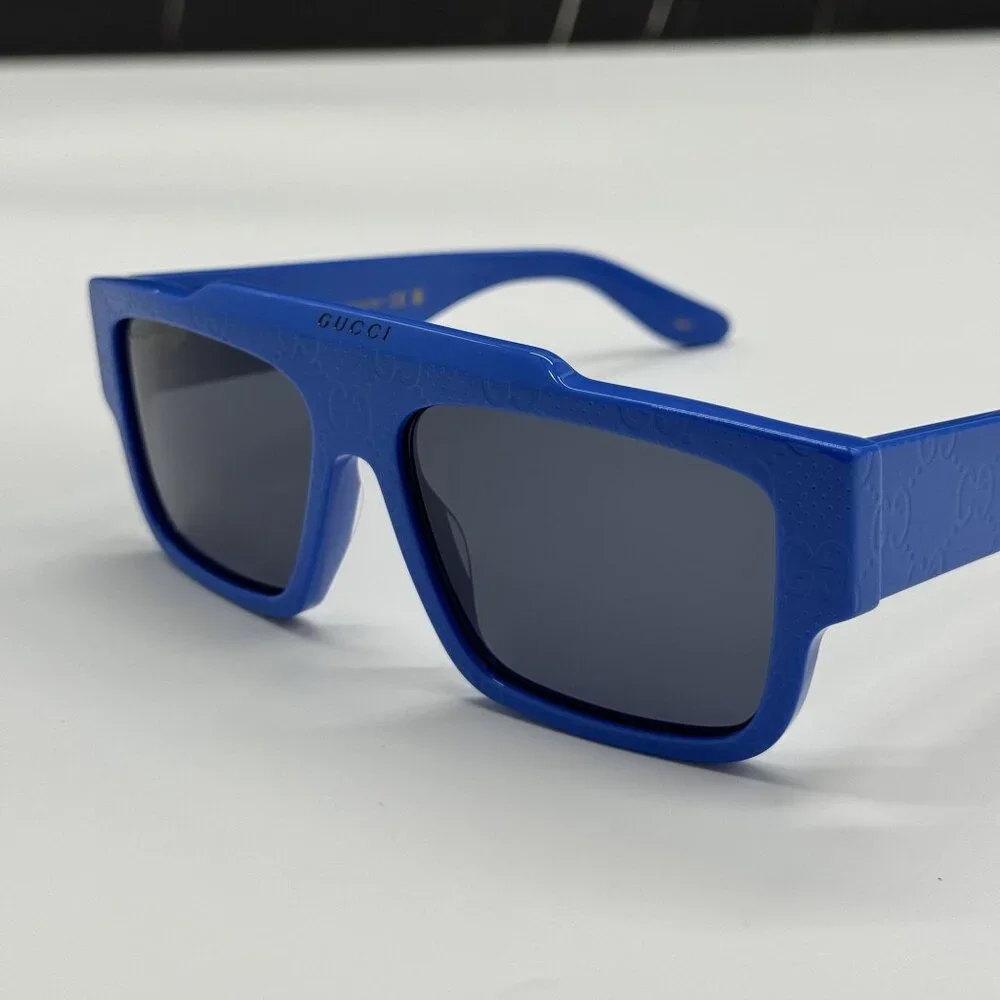 NEW GUCCI GG1460S 008 BLUE SQUARE MEN SUNGLASSES